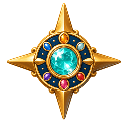 A colorful compass special piece